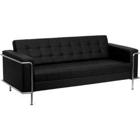 Contemporary Modular Lounge Sofa - Leather - Black - Hercules Lesley Series LESLEY-8090-SOFA-BK-GGZB-