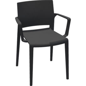 Global Bakhita™ Stacking Chair with Arms Polymer Char 0-CHR675