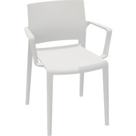Global Bakhita™ Stacking Chair with Arms Polymer Milk 0-MLK675
