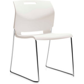 Global™ Armless Stacking Chair - Plastic - Ivory Clouds - Popcorn Series 1-CH-IVC671