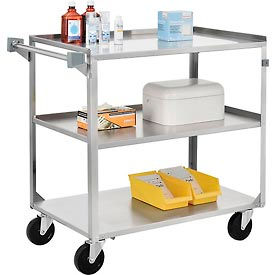 GoVets™ Stainless Steel Utility Cart 500lb. Capacity 39-1/4