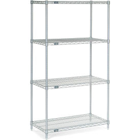 Nexel® 4 Shelf Stainless Steel Wire Shelving Unit Starter 36