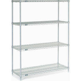 Nexel® 4 Shelf Stainless Steel Wire Shelving Unit Starter 48