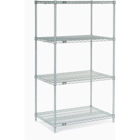 Nexel® 4 Shelf Stainless Steel Wire Shelving Unit Starter 36