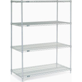 Nexel® 4 Shelf Stainless Steel Wire Shelving Unit Starter 48