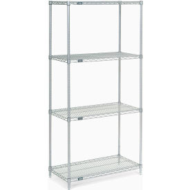 Nexel® 4 Shelf Stainless Steel Wire Shelving Unit Starter 36