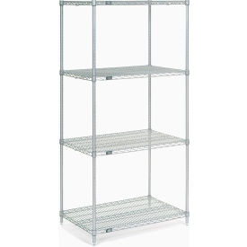Nexel® 4 Shelf Stainless Steel Wire Shelving Unit Starter 36