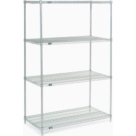 Nexel® 4 Shelf Stainless Steel Wire Shelving Unit Starter 48