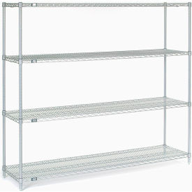 Nexel® 4 Shelf Stainless Steel Wire Shelving Unit Starter 72