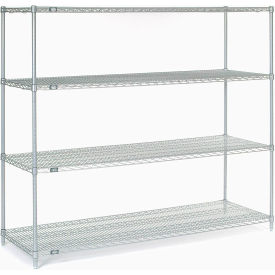 Nexel® 4 Shelf Stainless Steel Wire Shelving Unit Starter 72