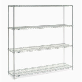 Nexel® 4 Shelf Stainless Steel Wire Shelving Unit Starter 72