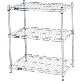 Nexel® 3 Shelf Stainless Steel Wire Shelving Unit Starter 30