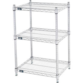 Nexel® 3 Shelf Stainless Steel Wire Shelving Unit Starter 24