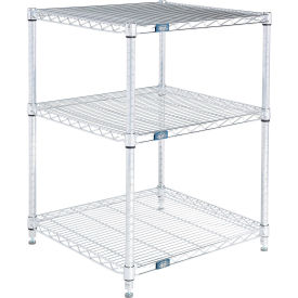 Nexel® 3 Shelf Stainless Steel Wire Shelving Unit Starter 24