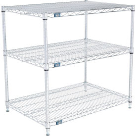 Nexel® 3 Shelf Stainless Steel Wire Shelving Unit Starter 36