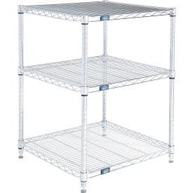 Nexel® 3 Shelf Stainless Steel Wire Shelving Unit Starter 24