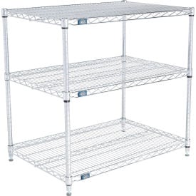 Nexel® 3 Shelf Stainless Steel Wire Shelving Unit Starter 36