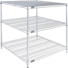 Nexel® 3 Shelf Stainless Steel Wire Shelving Unit Starter 36