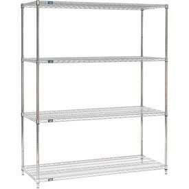 Nexel® 4 Shelf Stainless Steel Wire Shelving Unit Starter 54