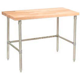 GoVets™ 60 x 30 Maple Butcher Block Square Edge Workbench with SS Legs 493249