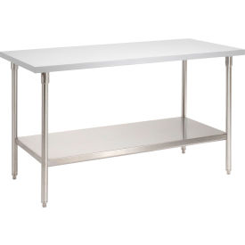 GoVets™ 72 x 30 Plastic Laminate Square Edge Workbench with SS Legs and Lower Shelf 815253