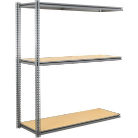GoVets 3 Shelf Standard Duty Boltless Shelving Z Beam Add On 96Wx36Dx96H Wood Deck 52972B31