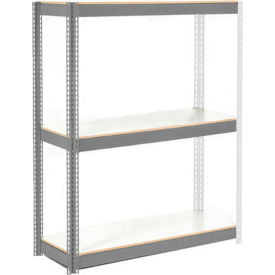GoVets 3 Shelf Standard Duty Boltless Shelving Add On 72Wx24Dx96H Laminate Deck USA 53396B31