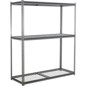 GoVets 3 Shelf Standard Duty Boltless Shelving Z Beam Starter 96Wx48Dx60H Wire Deck 53937B31