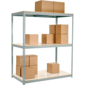 GoVets 3 Shelf Standard Duty Boltless Shelving Starter 72Wx36Dx60H Laminate Deck USA 96755B22