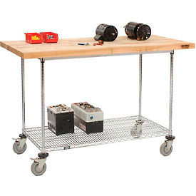 GoVets™ Chrome Wire Mobile Workbench 60 x 30