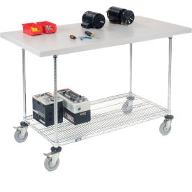 GoVets™ Chrome Wire Mobile Workbench 60 x 30