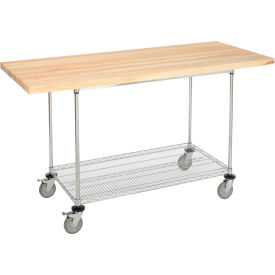 GoVets™ Chrome Wire Mobile Workbench 72 x 30