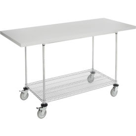 GoVets™ Chrome Wire Mobile Workbench 72 x 30