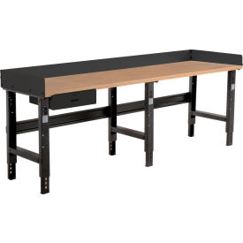 GoVets™ 96 x 30 Adj Height Workbench w/Drawer Black- Shop Top Square Edge Top 082ABK319
