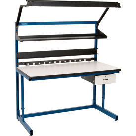 GoVets™ Bench-In-A-Box Cantilever Workbench Plastic Laminate Top 60