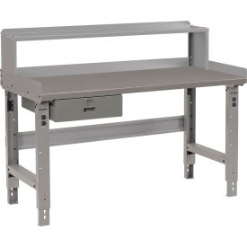 GoVets™ Workbench w/ Steel Square Edge Top Drawer & Riser 72