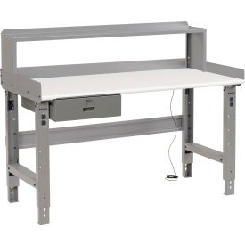 GoVets™ Workbench w/ ESD Safety Edge Top Drawer & Riser 72