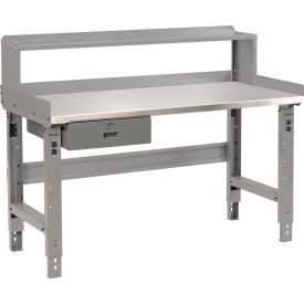 GoVets™ Workbench w/ Stainless Steel Square Edge Top & Riser 72