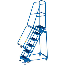 GoVets™ 6 Step Narrow Steel Rolling Ladder 16