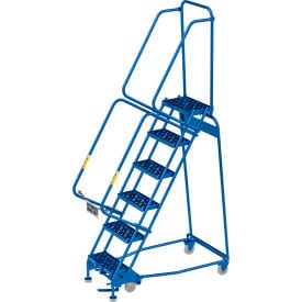 GoVets™ 6 Step Narrow Steel Rolling Ladder 16