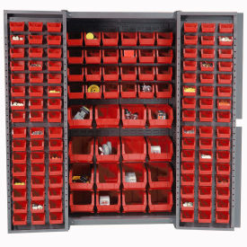 GoVets Storage Cabinet w/ 136 Red Bins 3 Sizes 38