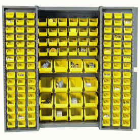 GoVets Storage Cabinet w/ 136 Yellow Bins 3 Sizes 38