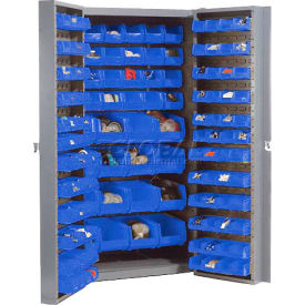GoVets™ Deep Door Bin Cabinet 132 Blue Bins Unassembled 38