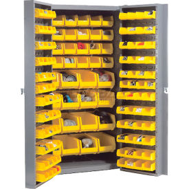 GoVets™ Deep Door Bin Cabinet 156 Yellow Bins Unassembled 38
