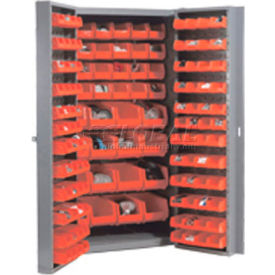 GoVets™ Deep Door Bin Cabinet 144 Red Bins Unassembled 38