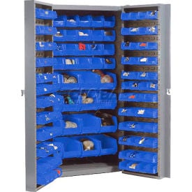 GoVets Storage Cabinet w/ 136 Blue Bins 3 Sizes 38