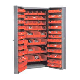 GoVets Storage Cabinet w/ 136 Red Bins 3 Sizes 38