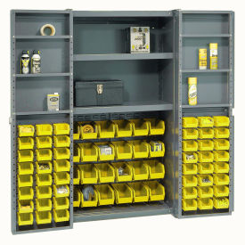 GoVets™ Deep Door Bin Cabinet 72 Yellow Bins Unassembled 38