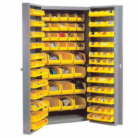 GoVets Storage Cabinet w/ 136 Yellow Bins 4 Sizes 38