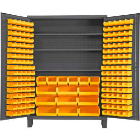 Durham Mfg.® Storage Bin Cabinet 185 Yellow Hook-On Bins 60
